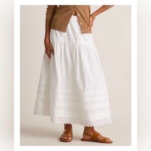 Quince Women's Organic Cotton Poplin Pintuck Maxi Skirt
